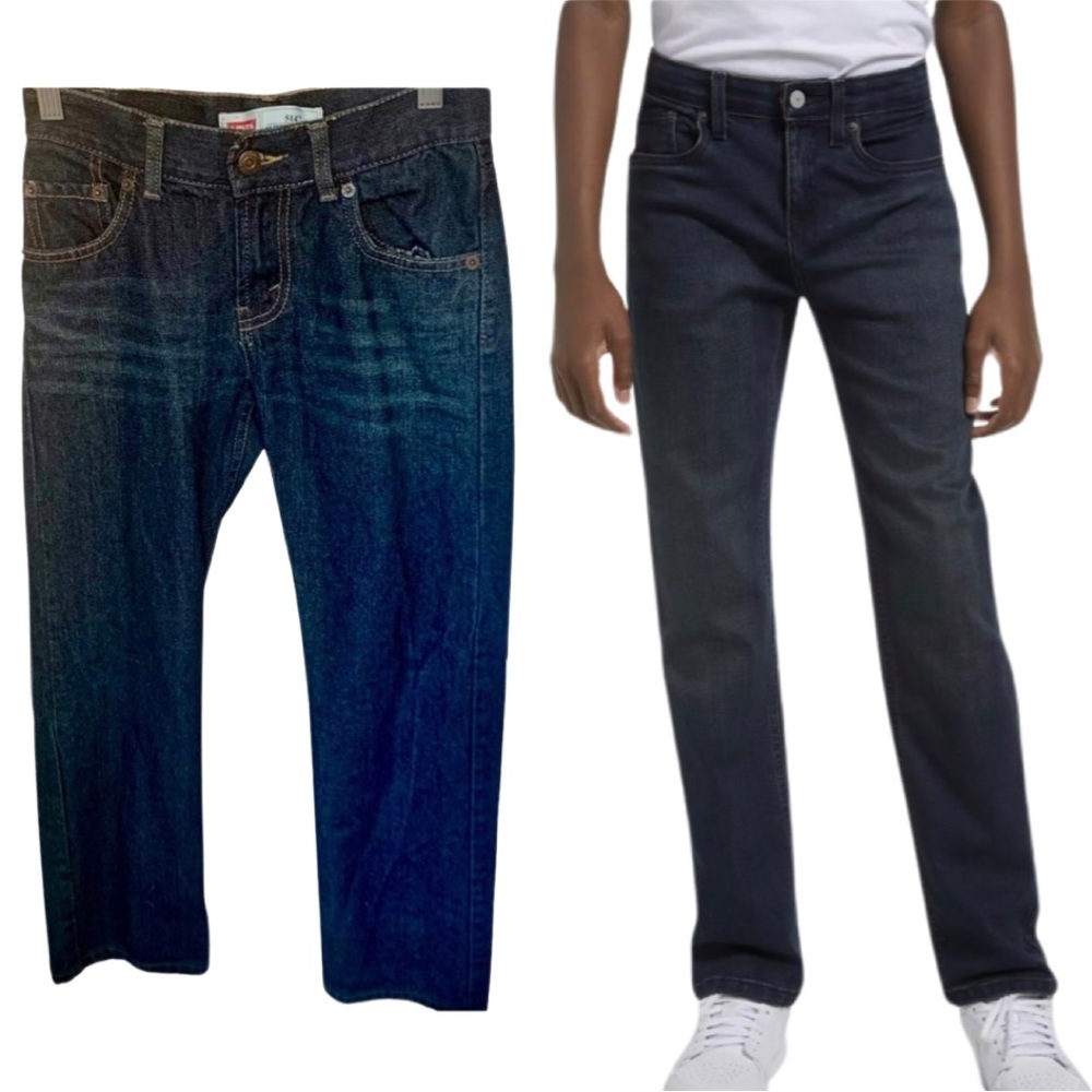 LEVI’S 514 Slim Straight Leg Boys Dark Wash Jeans Size 10